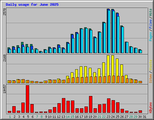 Daily usage for June 2025