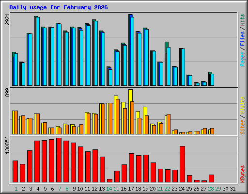 Daily usage for February 2026