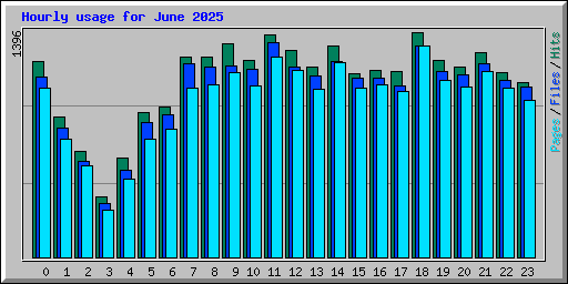 Hourly usage for June 2025